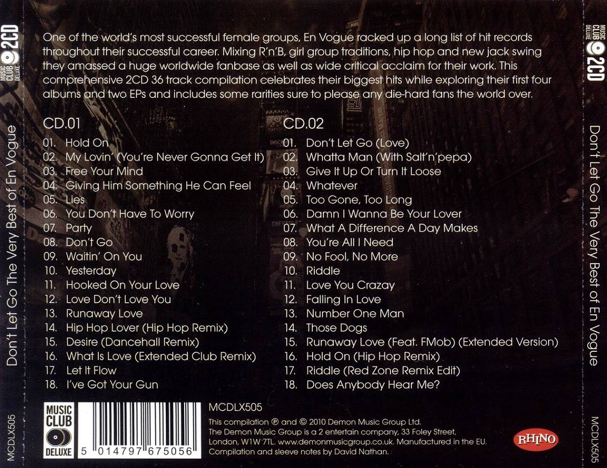 En Vogue Dont Let Go (The Very Best Of En Vogue) : Back